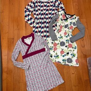 Lot of 3 Boutique Girls Dresses: Tea Collection & Hanna Andersson Size 12 / 150
